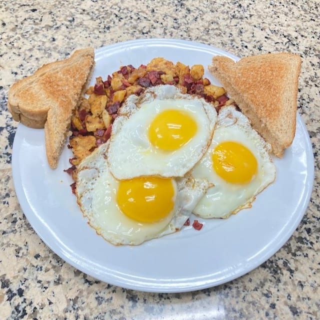 Corned Beef Hash Breakfast Platter.