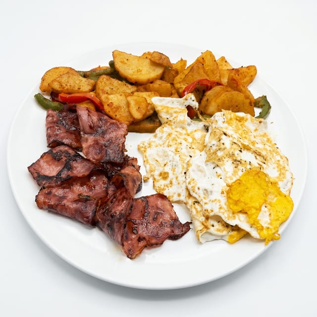 Bacon or Sausage Breakfast Platter.