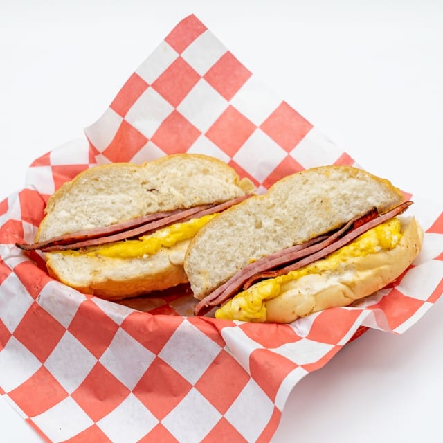 Pork Roll/Taylor Ham, Egg & Cheese Sandwich.