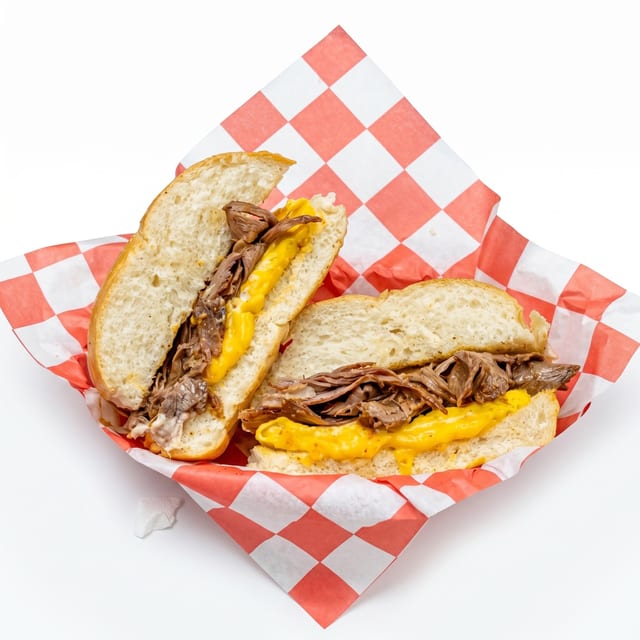 Steak, Egg, & Cheese Sandwich.